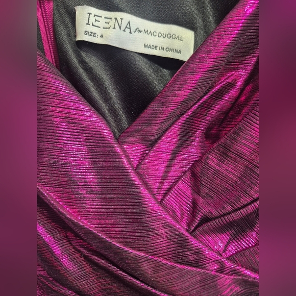 Mac Duggal 27091 NWT Elegant Purple Evening Gown Purple Off The Shoulder Cap - Picture 9 of 9